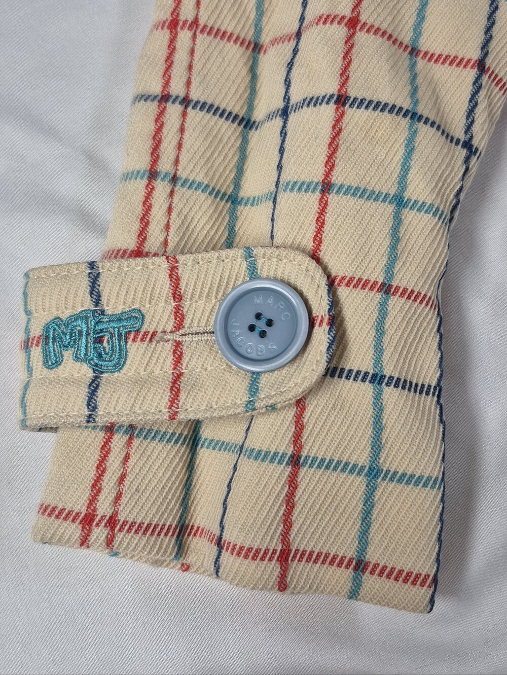 Marc Jacobs Guinevere Plaid Wool Trench Coat Vintage Y2K Runway Double Breasted - Picture 7 of 13